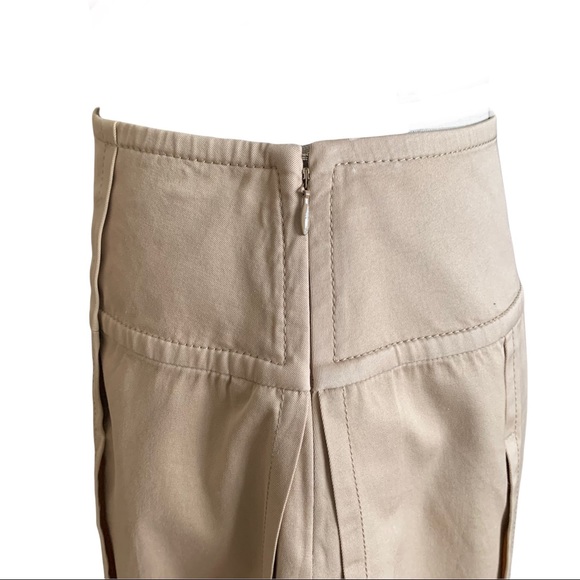 Celine Pleated Khaki Tan Cotton Blend Skirt Classic sz 36 - Picture 7 of 11